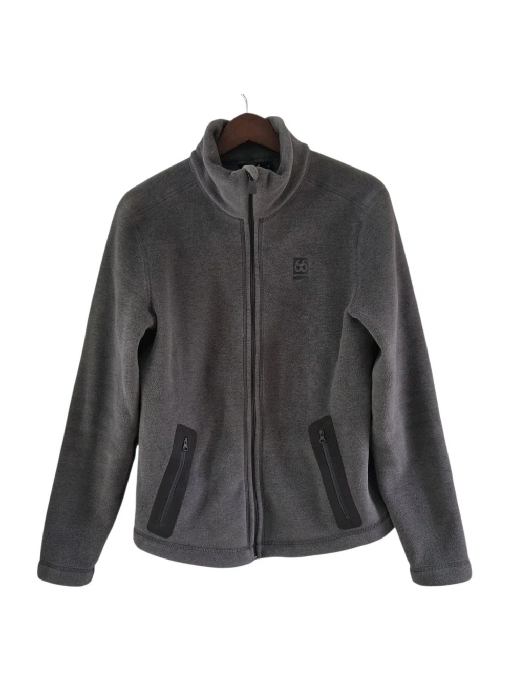 66 North Iceland Esja Women's Jacket Gray Full Zip Pockets Warm Fleece Size L